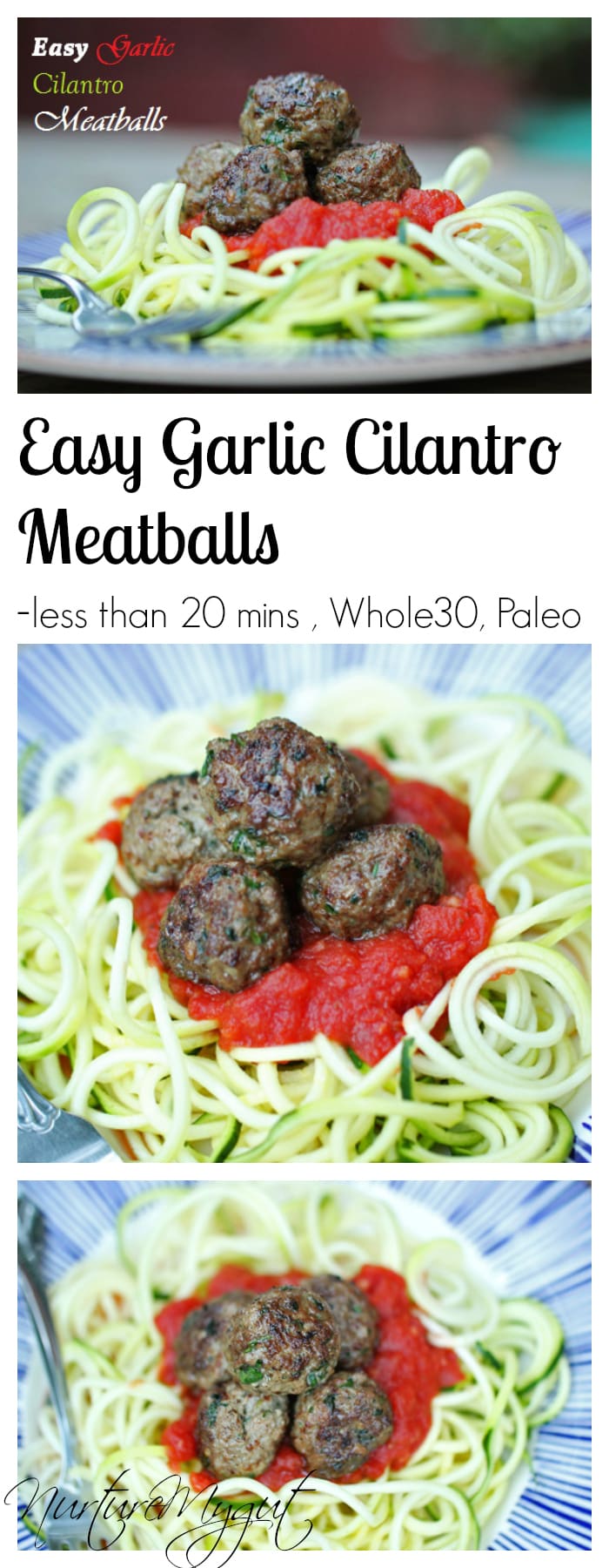 easy garlic cilantro meatballs