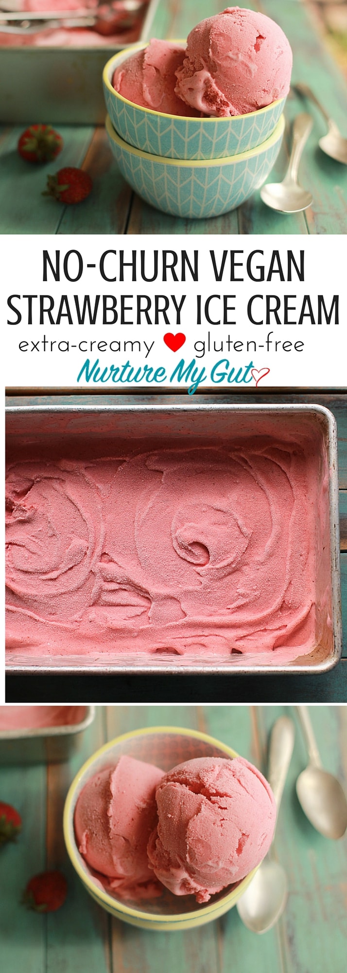 NO-CHURN VEGAN STRAWBERRY ICE-CREAM