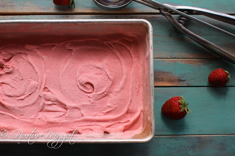 No-Churn Vegan Strawberry Ice Cream