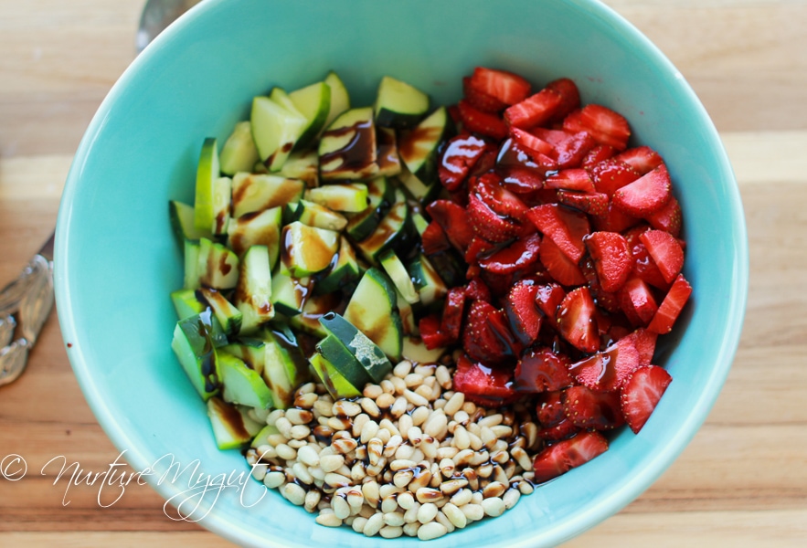 Nutty Strawberry Cucumber Salad