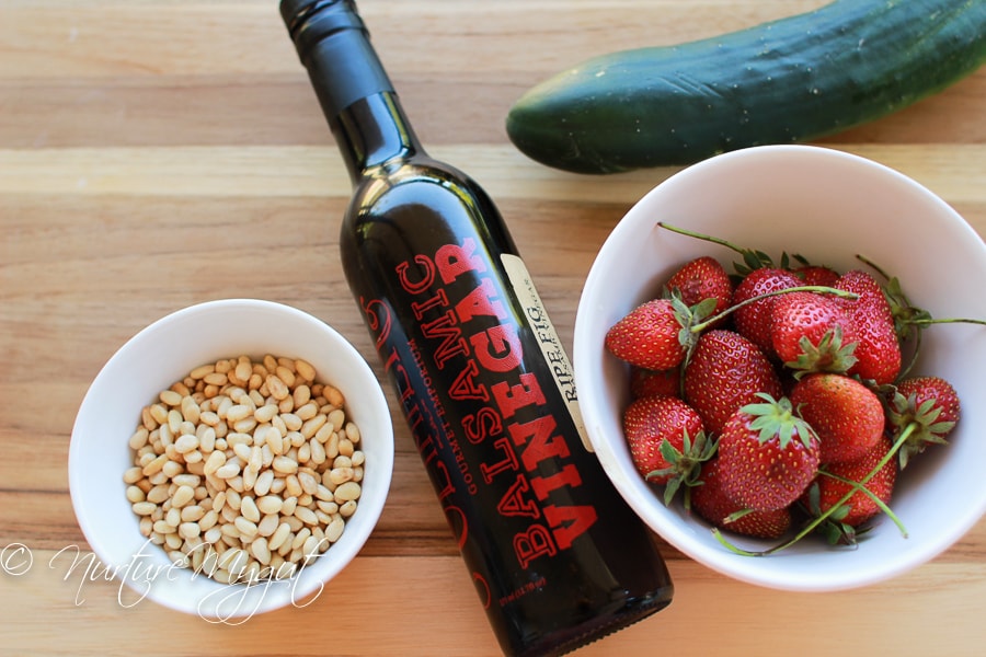 Nutty Strawberry Cucumber Salad