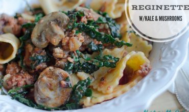 PALEO PASTA REGINETTE WITH KALE AND MUSHROOMS
