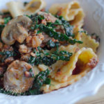 Paleo Reginette Pasta with Kale & Mushrooms