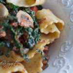 Paleo Reginette Pasta with Kale & Mushrooms