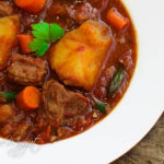 tender beef stew with potatoes and carrots