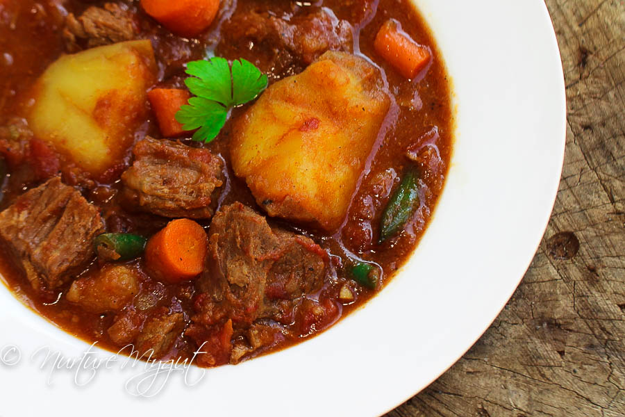 tender beef stew with potatoes and carrots