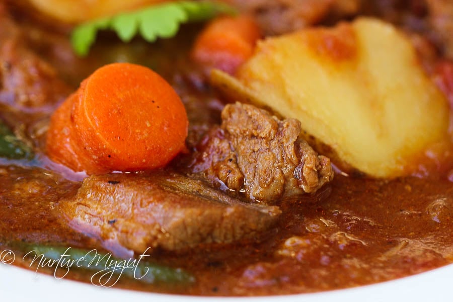 tender beef stew with potatoes and carrots
