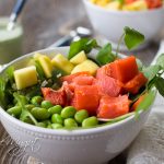 Easy Smoked Salmon Poke Bowl with Creamy Cilantro Dressing