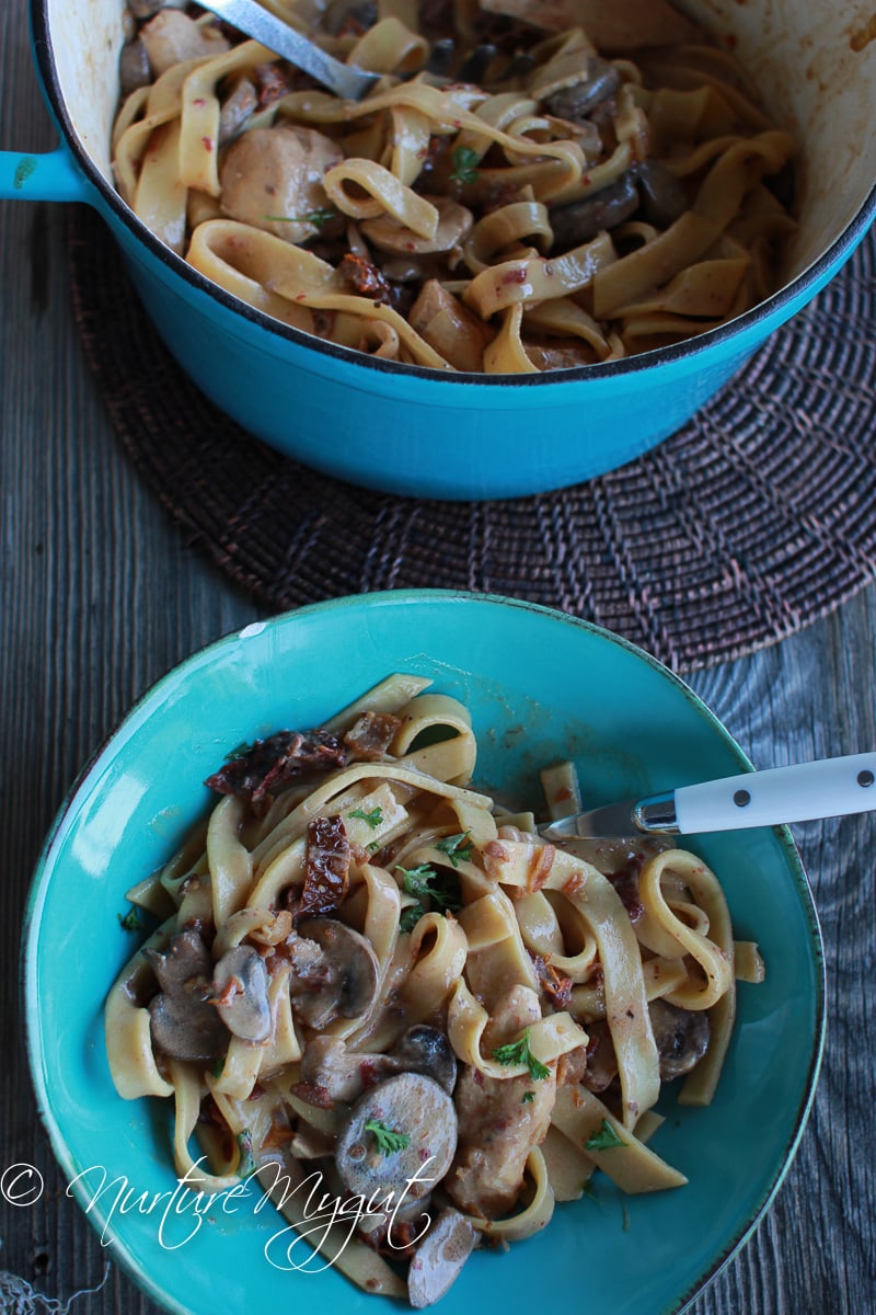 Paleo Pasta with Tomato Cream Sauce {Dairy Free}