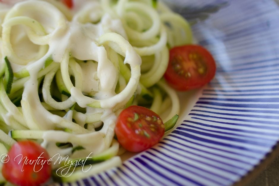 5 Minute Dreamy Vegan Alfredo with Zucchini Noodles AKA Zoodles