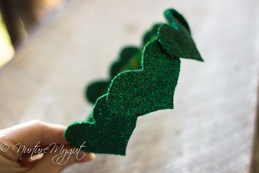 DIY St. Patrick's Day Felted Green Glitter Heart Headband