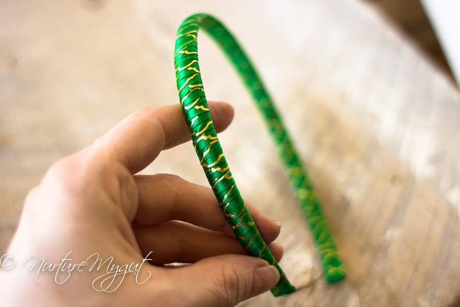 DIY St. Patrick's Day Felted Green Glitter Heart Headband