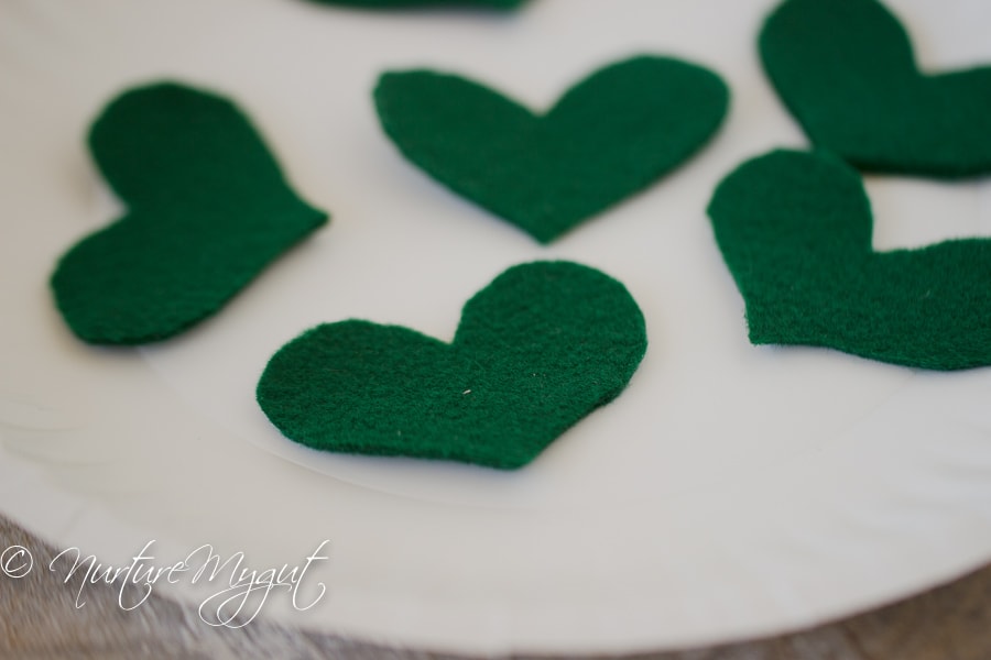 DIY St. Patrick's Day Felted Green Glitter Heart Headband