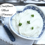 cauliflower mash potatoes in heart bowl