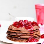 paleo-gingerbread-blender-pancakes-with-cranberry-sauce