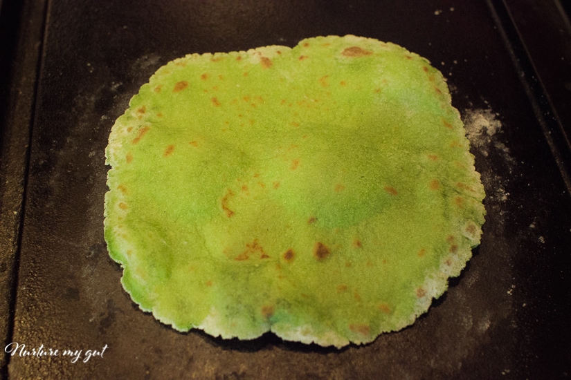 Homemade Gluten Free Spinach Tortillas