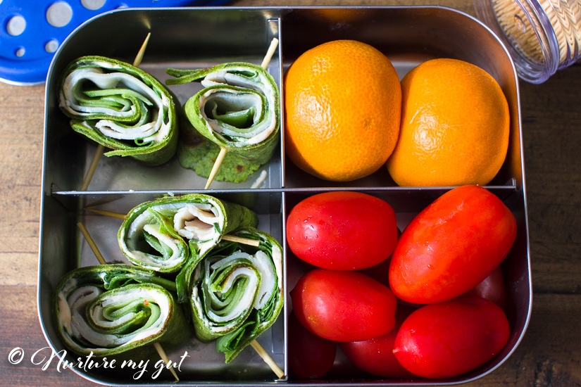 Gluten Free Spinach Turkey Cucumber Roll Ups