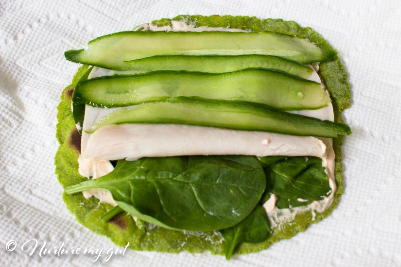 Gluten Free Spinach Turkey Cucumber Roll Ups