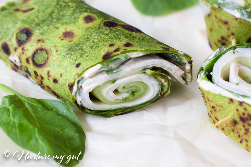 Gluten Free Spinach Turkey Cucumber Roll Ups