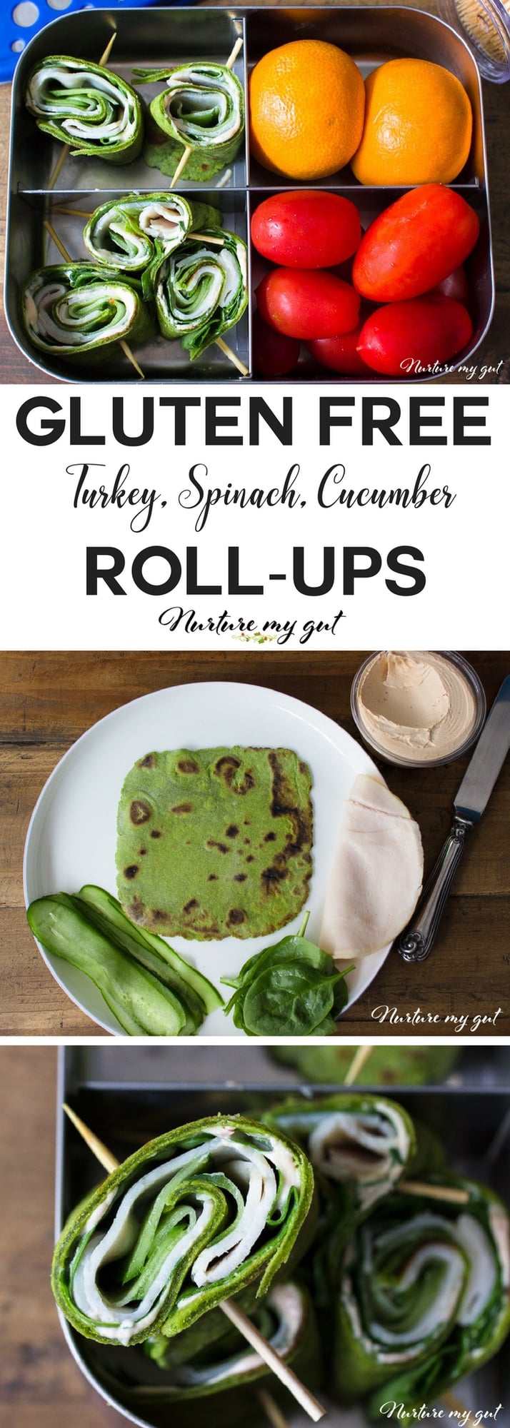 Gluten Free Turkey Spinach Cucumber Roll Ups