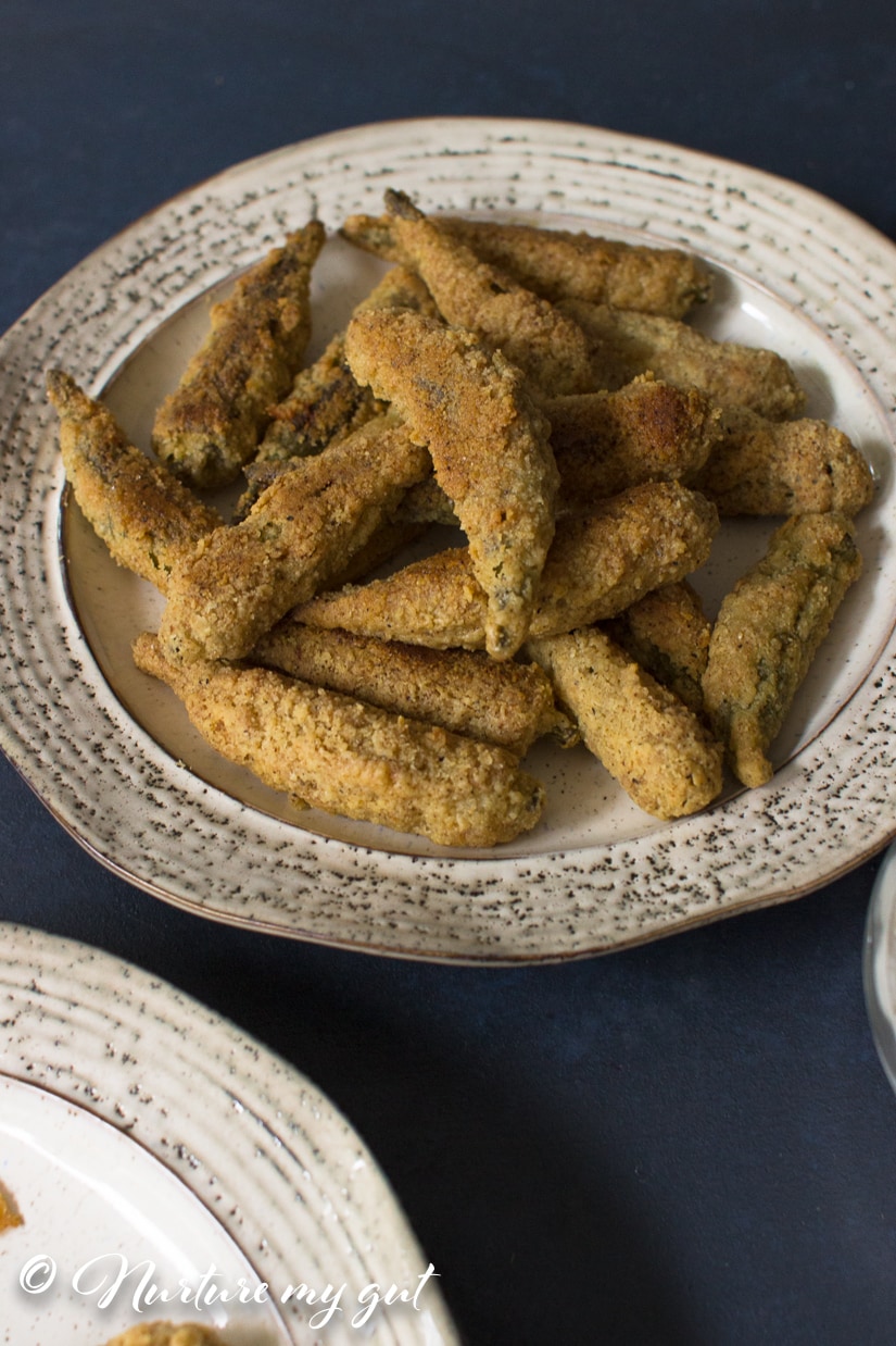 Crispy Oven Fried Okra Recipes {Gluten Free/Paleo/Dairy Free}