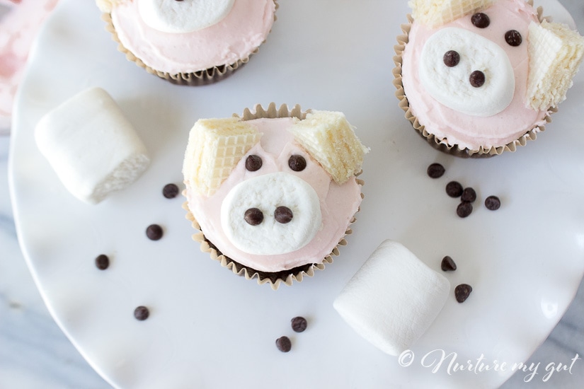 Gluten Free Pink Pig Cupcakes