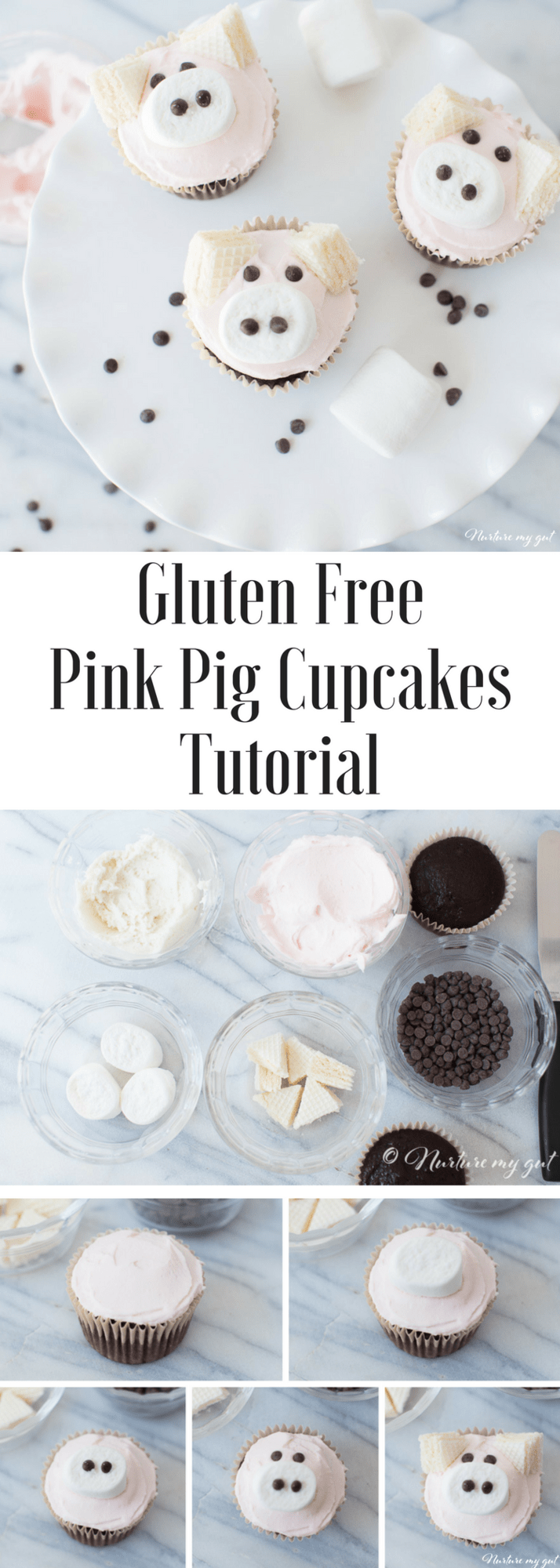 Gluten Free Pink Pig Cupcakes
