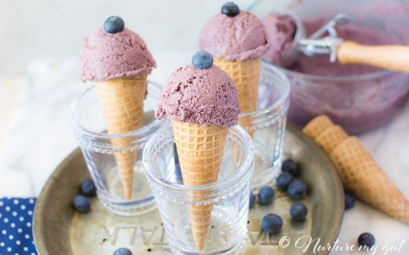 No-Churn Vegan Blueberry Acai Ice Cream