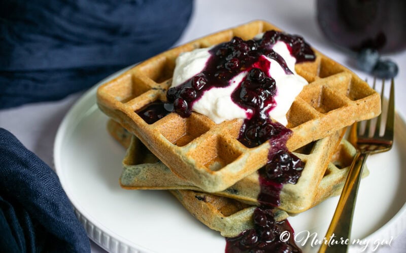 Gluten Free Wild Blueberry Lemon Waffles