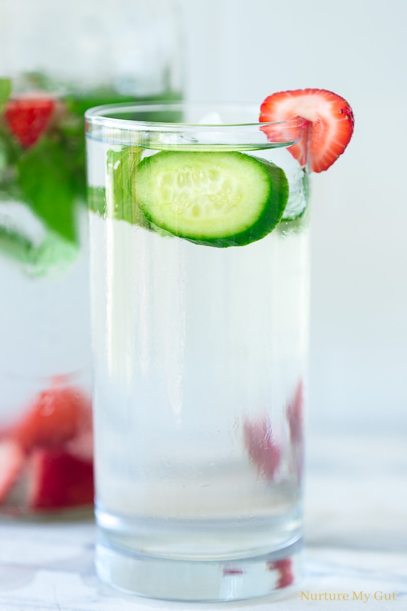 Lemon, Mint, Cucumber and Strawberry Infused Water - Slow The Cook