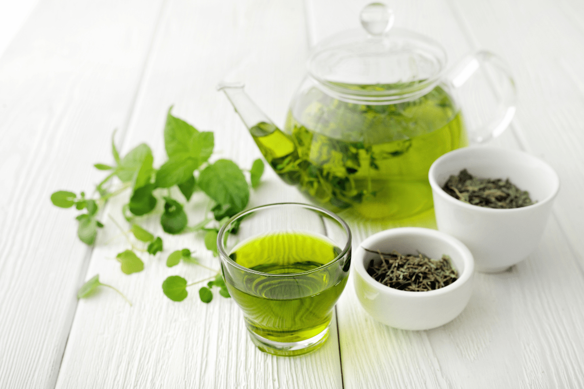 green tea in small glass