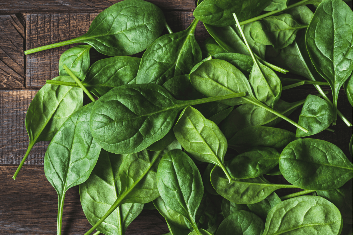 raw baby spinach