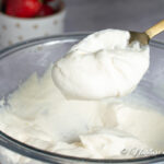 whipped cream in mixing bowl
