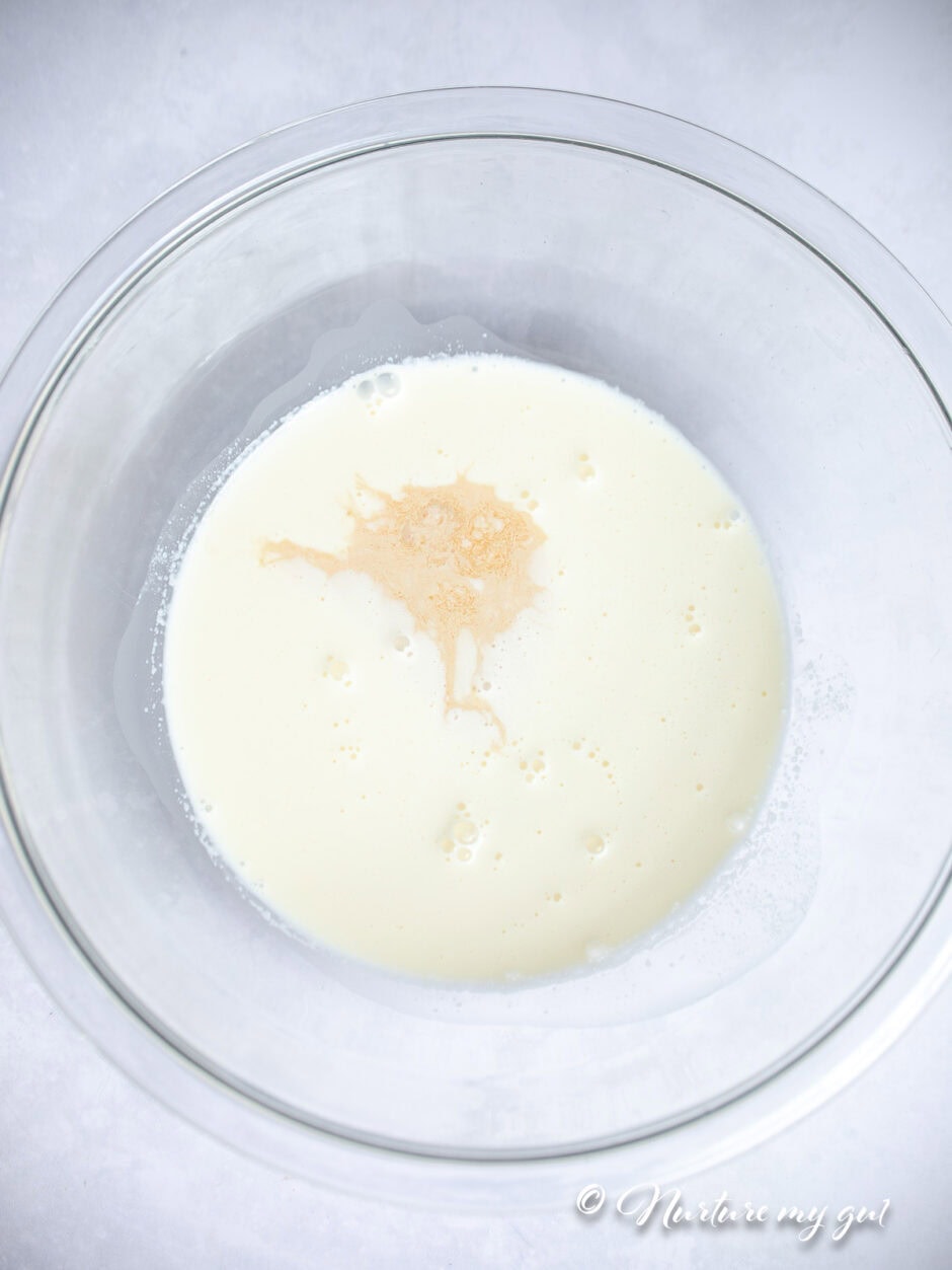 whipped cream ingredients in a large mixing bowl