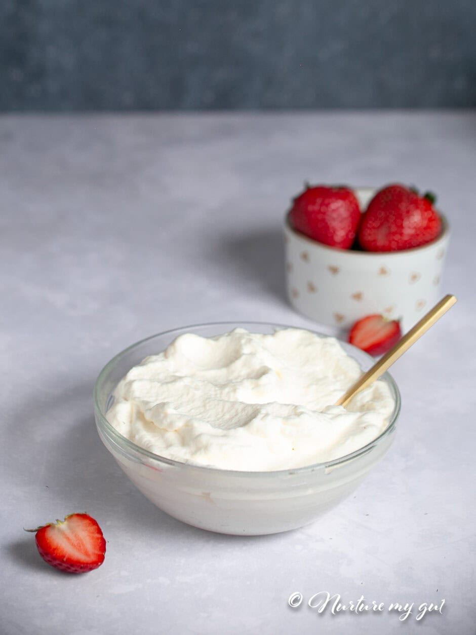 bowl of homemade whipped cream