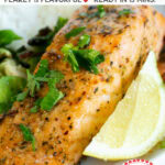 Air Fryer Salmon Recipe with brussels sprouts